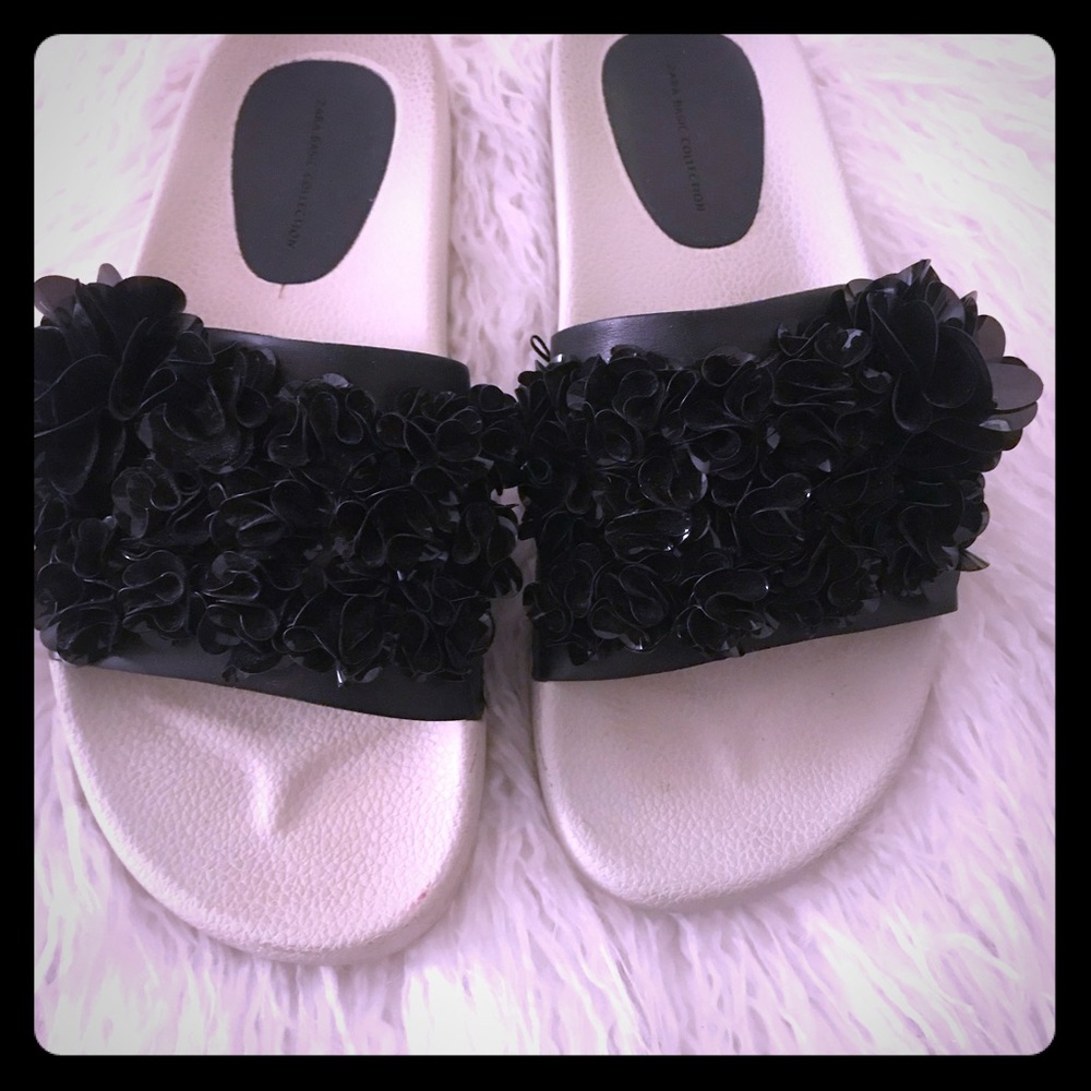 ZARA RUFFLE SLIDES